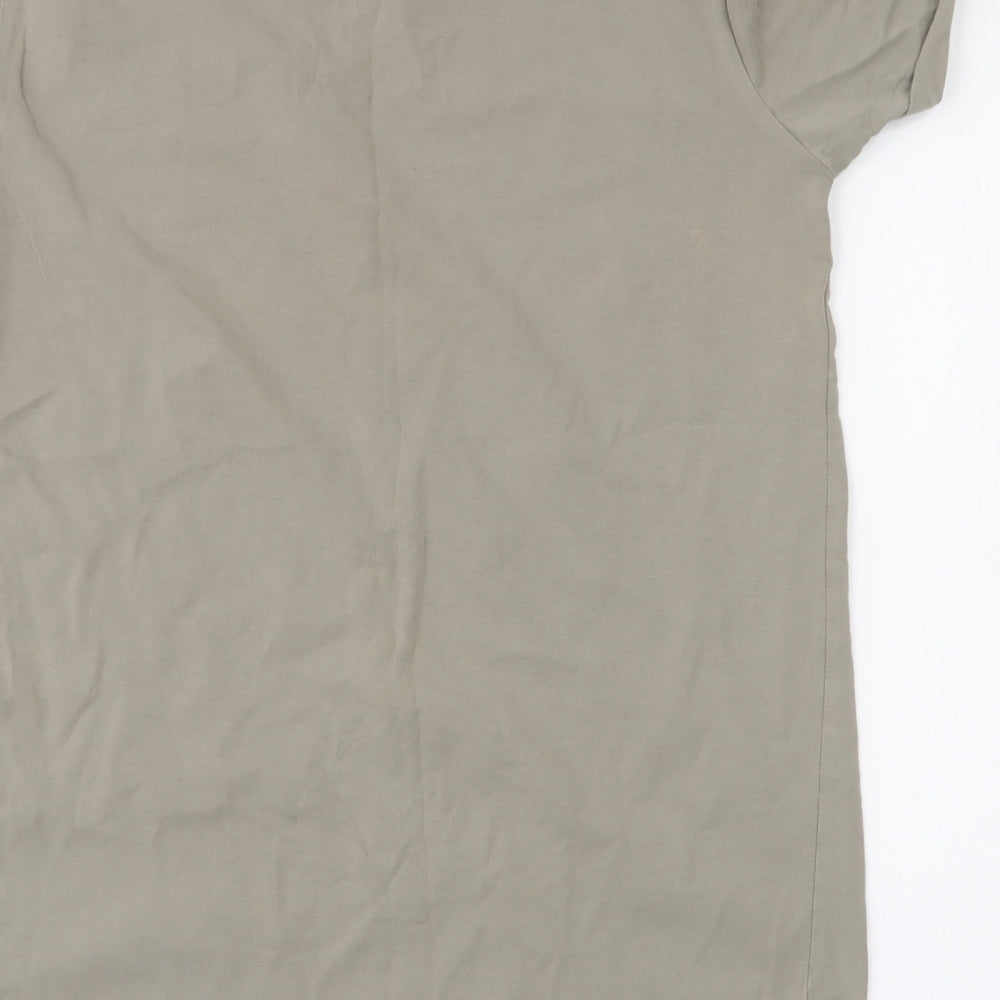 11 degrees Mens Green  Cotton  T-Shirt Size S Round Neck