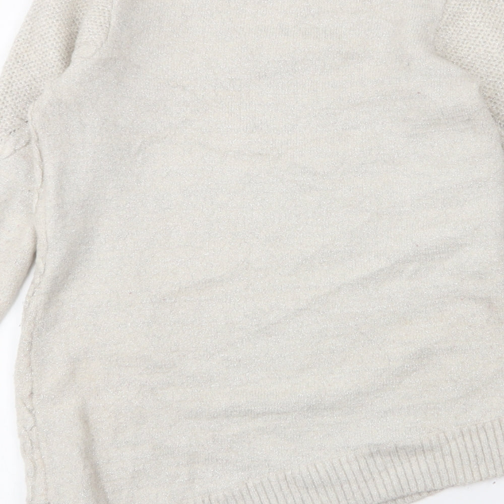 Dorothy Perkins Womens Beige Round Neck  Acrylic Pullover Jumper Size 8