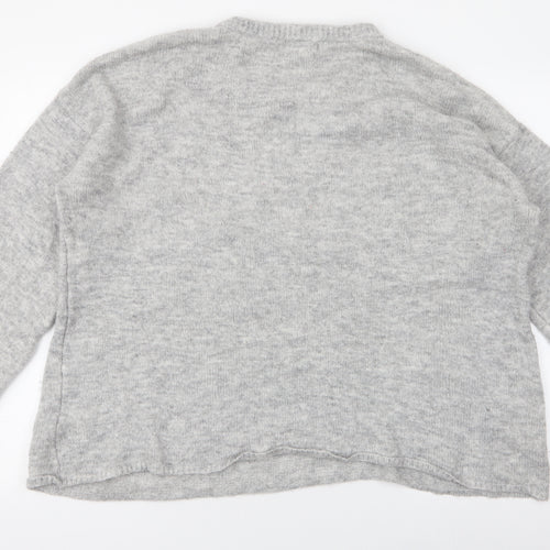 Primark Womens Grey Round Neck  Acrylic Pullover Jumper Size XL
