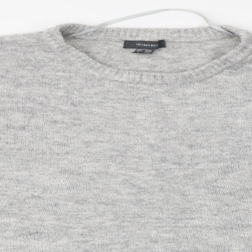Primark Womens Grey Round Neck  Acrylic Pullover Jumper Size XL