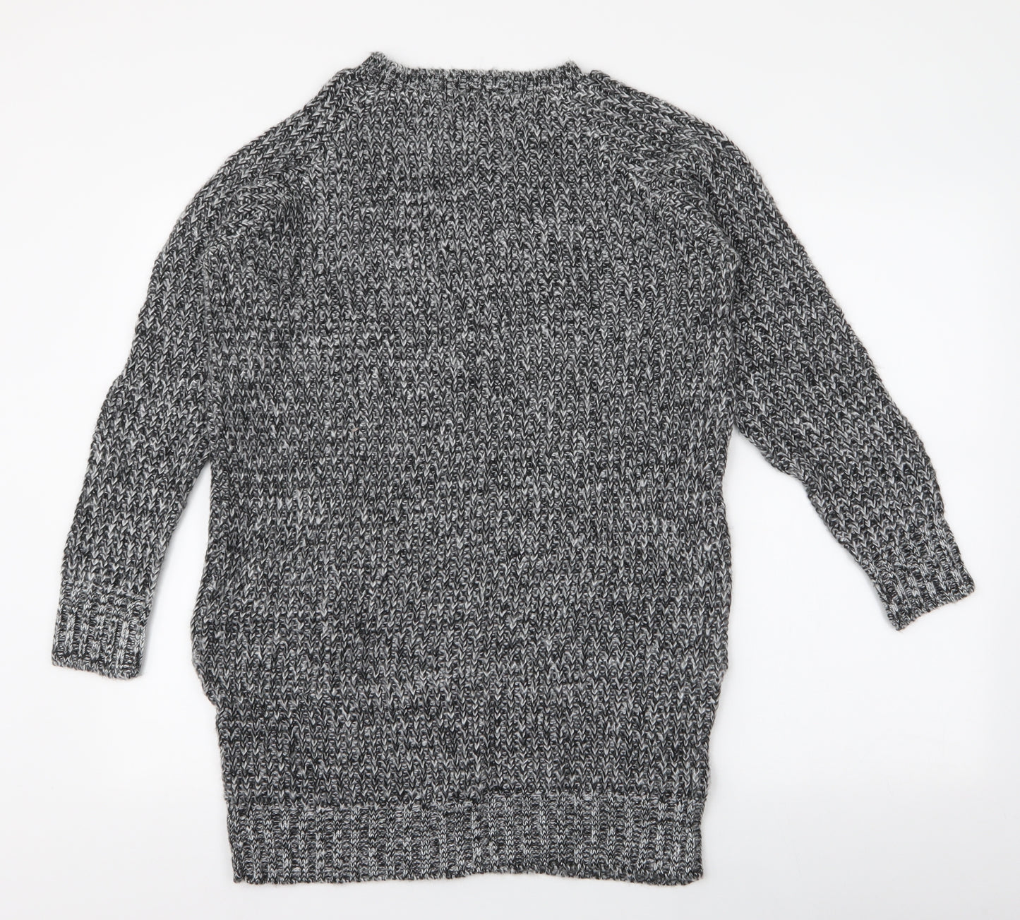 Boohoo Womens Grey Round Neck  Acrylic Pullover Jumper Size M