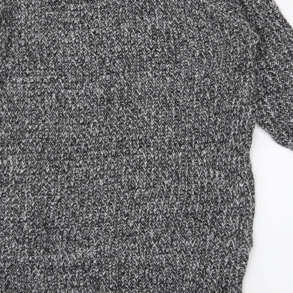 Boohoo Womens Grey Round Neck  Acrylic Pullover Jumper Size M