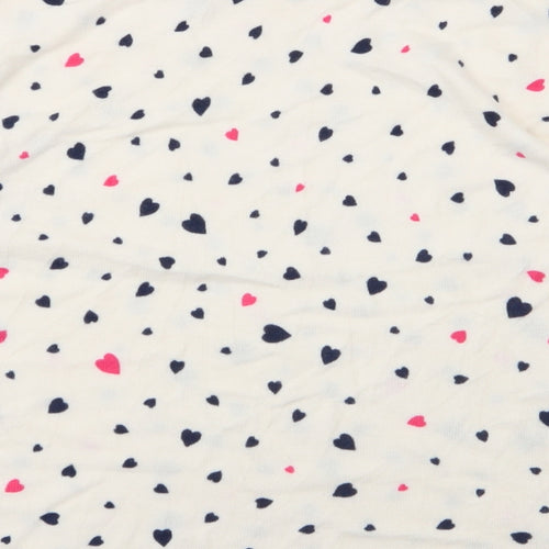 Marks and Spencer Womens Ivory Round Neck  Acrylic Pullover Jumper Size 14   - Hearts