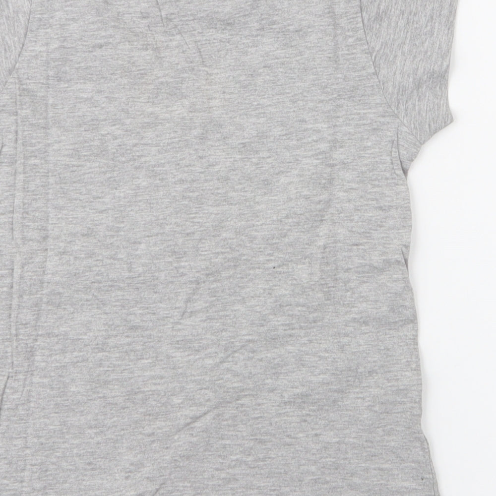 Matalan Girls Grey  Cotton Jersey T-Shirt Size 8-9 Years Round Neck Pullover - Butterfly
