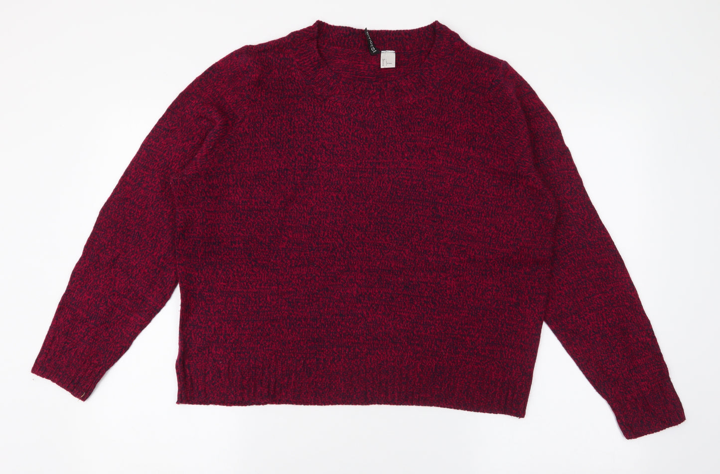 H&M Womens Red Roll Neck  Acrylic Pullover Jumper Size L