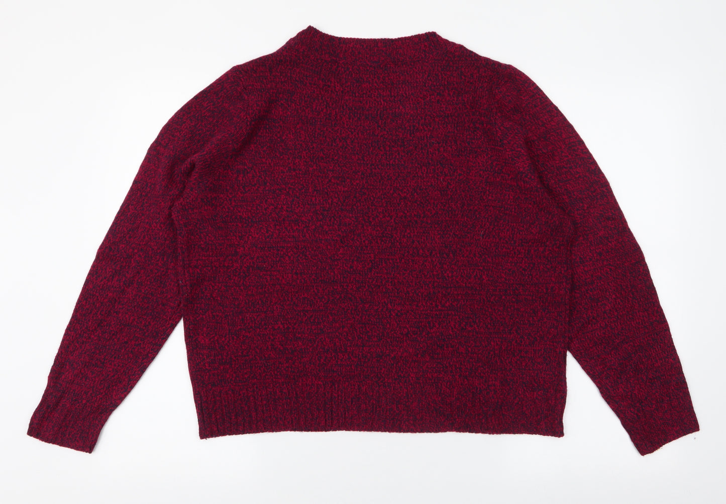 H&M Womens Red Roll Neck  Acrylic Pullover Jumper Size L