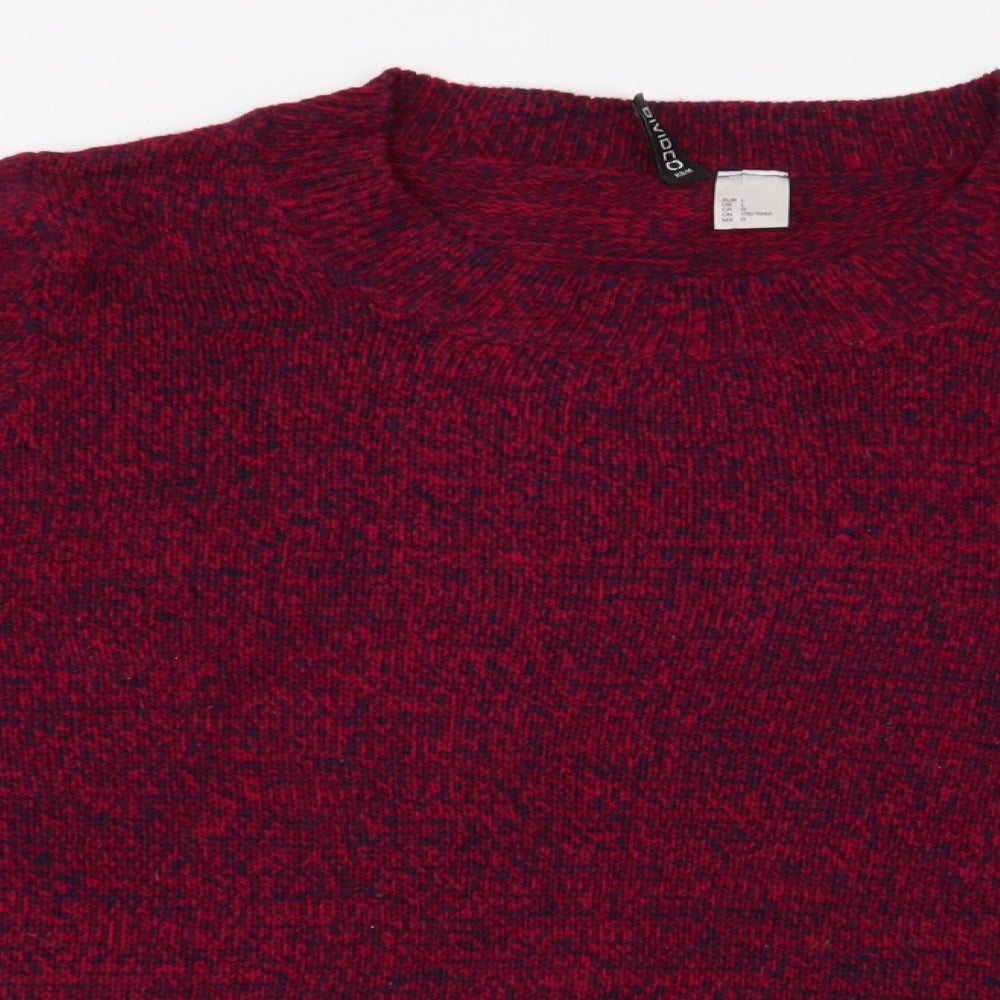 H&M Womens Red Roll Neck  Acrylic Pullover Jumper Size L