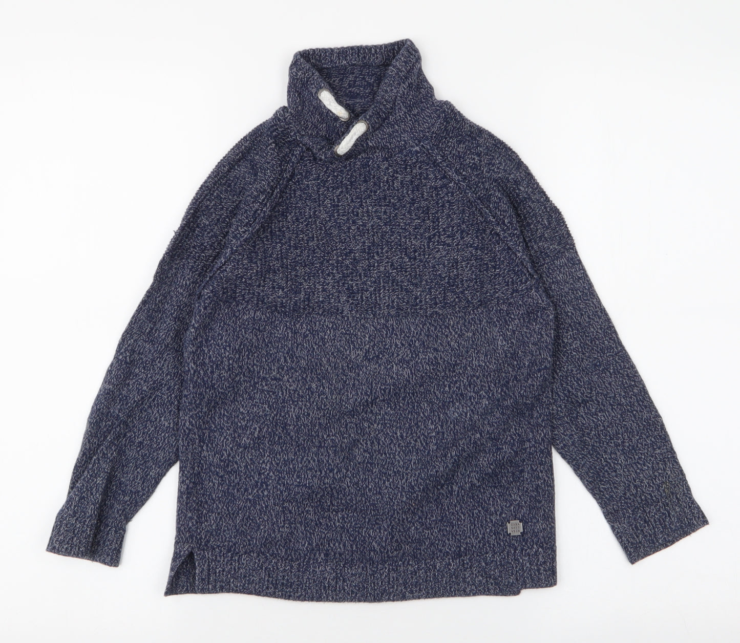 Zara Boys Blue Collared  100% Cotton Pullover Jumper Size 8 Years  Pullover