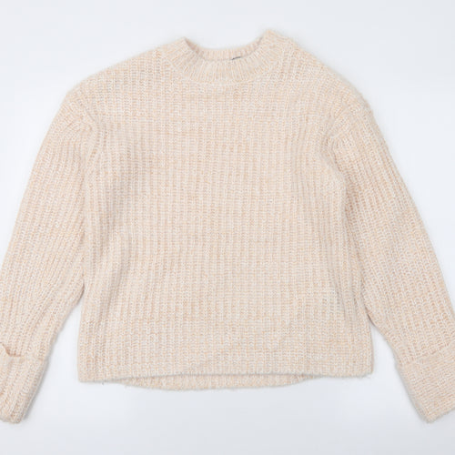 H&M Womens Ivory High Neck  Polyester Pullover Jumper Size XS   - `