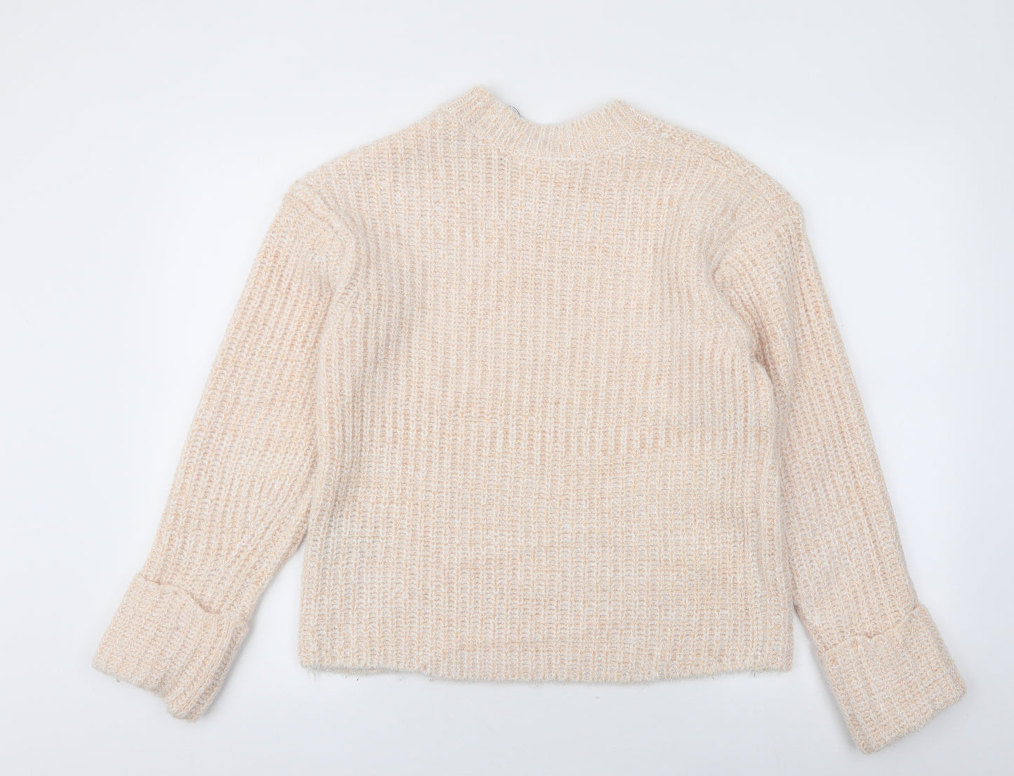 H&M Womens Ivory High Neck  Polyester Pullover Jumper Size XS   - `