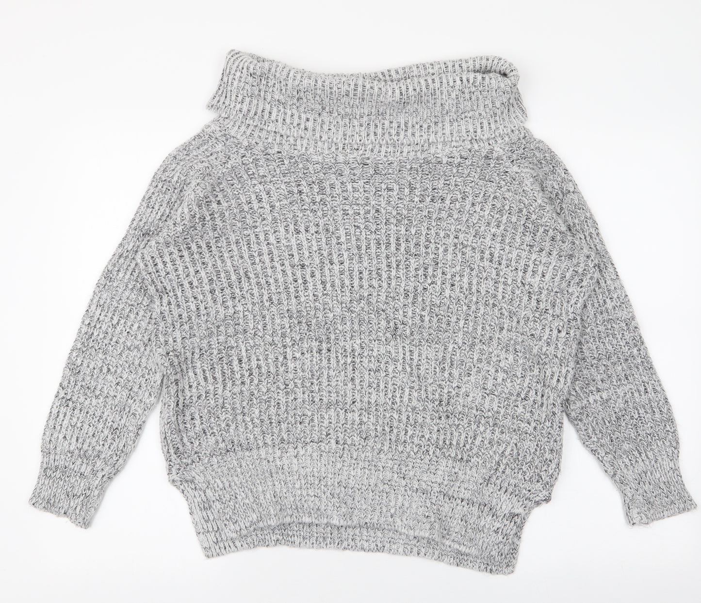 New Look Womens Grey Roll Neck  Acrylic Pullover Jumper Size 8