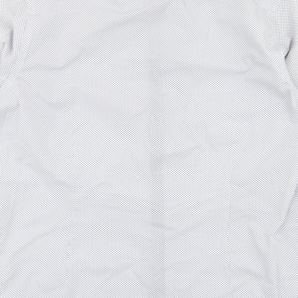 Outrage Mens White Geometric Cotton  Button-Up Size M Collared Button