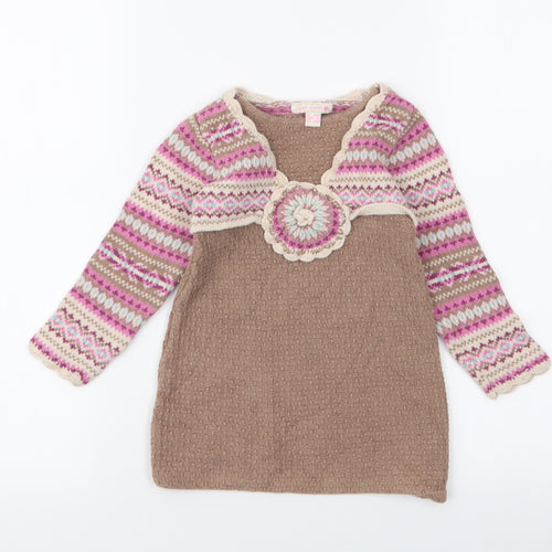 Jillian's Closet  Girls Multicoloured Fair Isle 100% Cotton A-Line  Size 24 Months  Round Neck Pullover