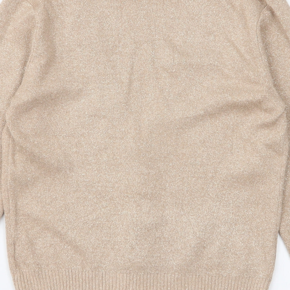 Wallis Womens Gold V-Neck  Viscose Cardigan Jumper Size 10