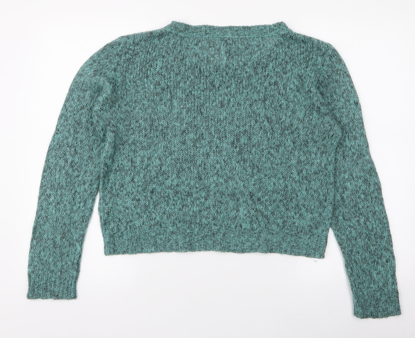 H&M Womens Green Round Neck  Acrylic Pullover Jumper Size M