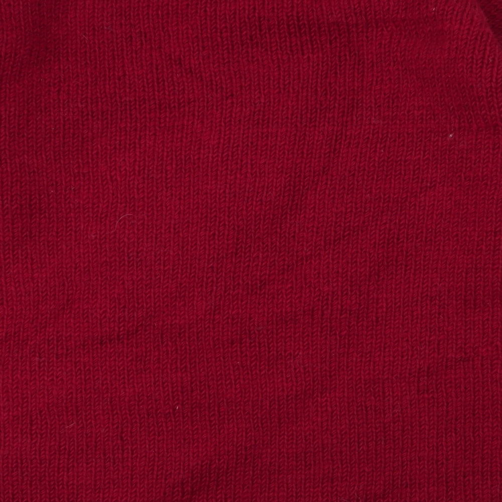 Pachamama Womens Red Round Neck  Wool Pullover Jumper Size M   - Daisy
