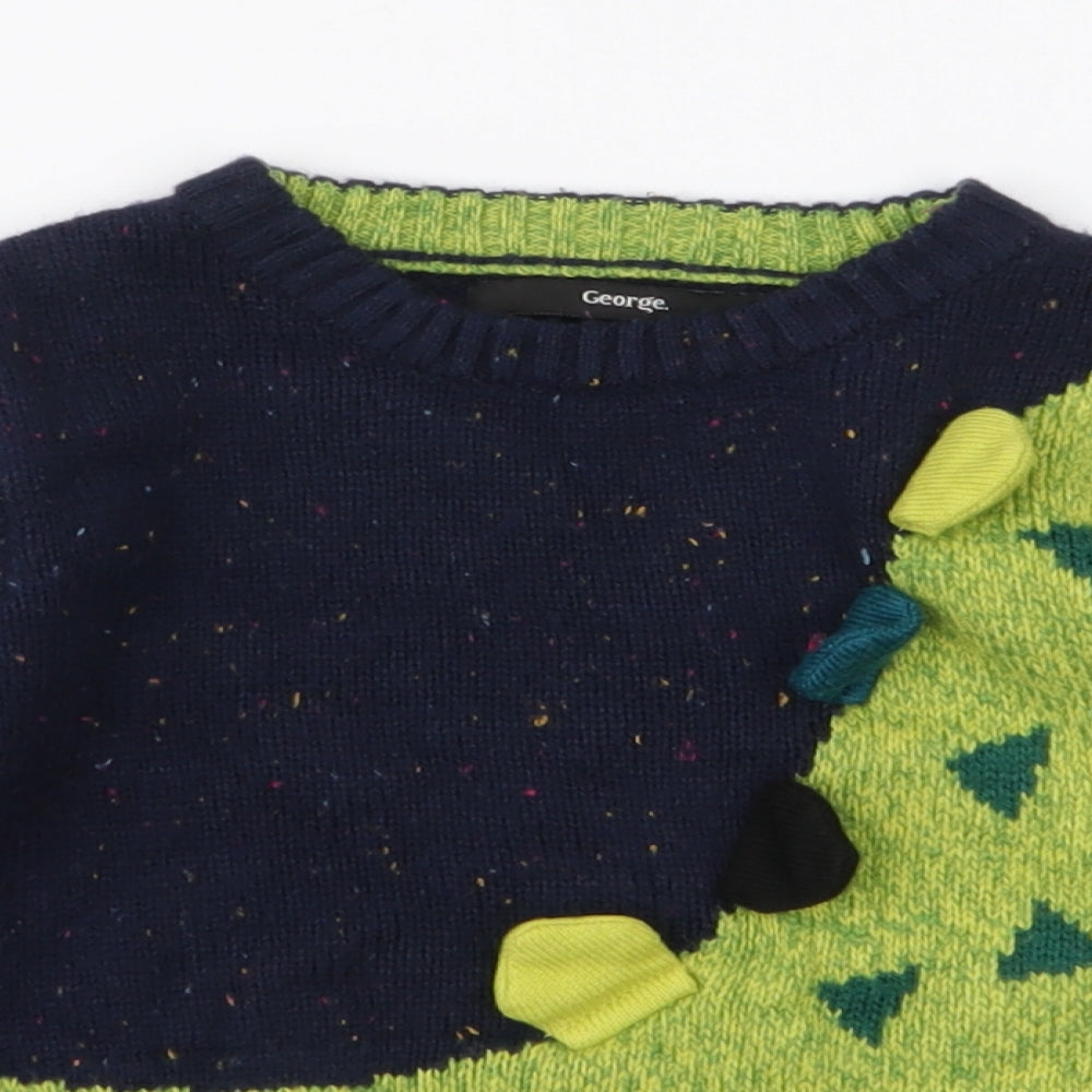 George Boys Multicoloured Round Neck  Acrylic Pullover Jumper Size 2-3 Years  Pullover - Crocodile