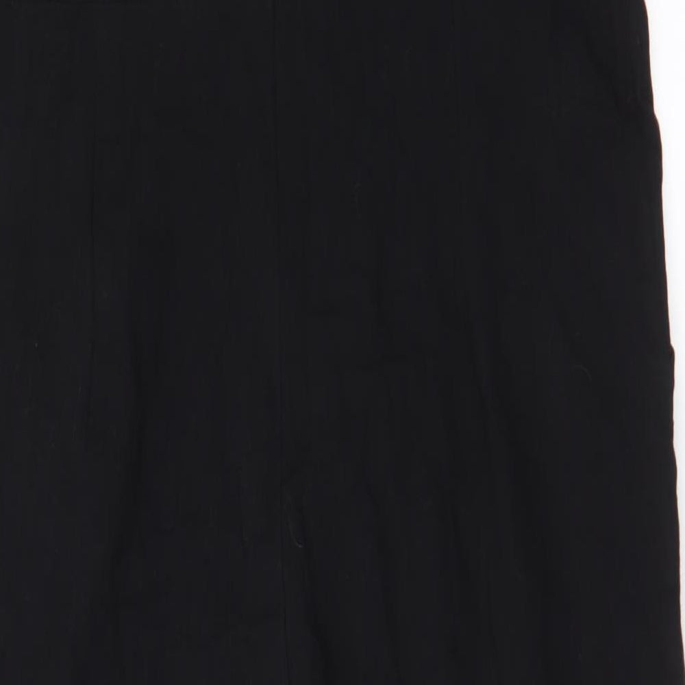 Preworn Womens Black  100% Cotton Jumpsuit One-Piece Size XL L23 in Zip - Culotte