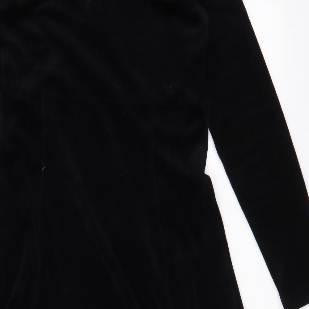 Monsoon Womens Black  Cotton Skater Dress  Size 14  Round Neck Pullover