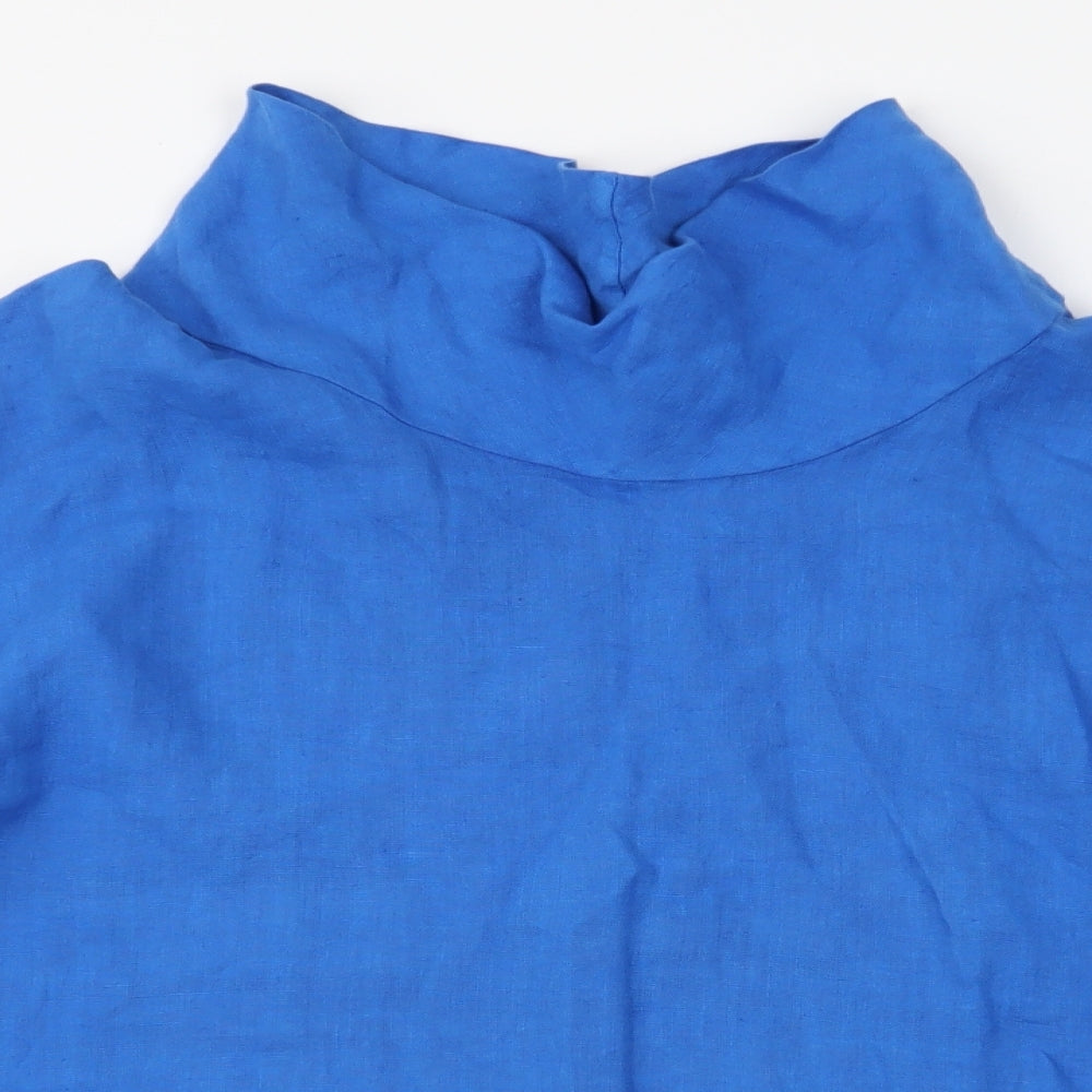 cOSSET Womens Blue  Polyester Basic Blouse Size L Roll Neck - Hot Air Balloons