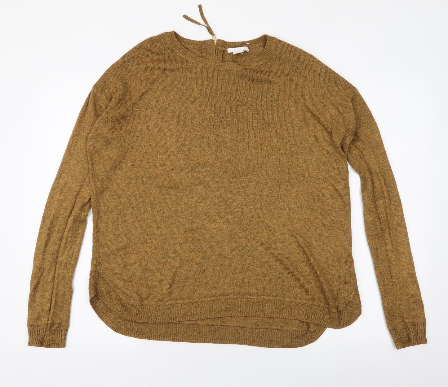 H&M Womens Orange Round Neck  Acrylic Pullover Jumper Size S