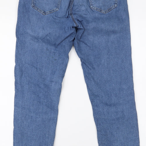 New Look Womens Blue  Cotton Skinny Jeans Size 14 L28 in Slim Zip