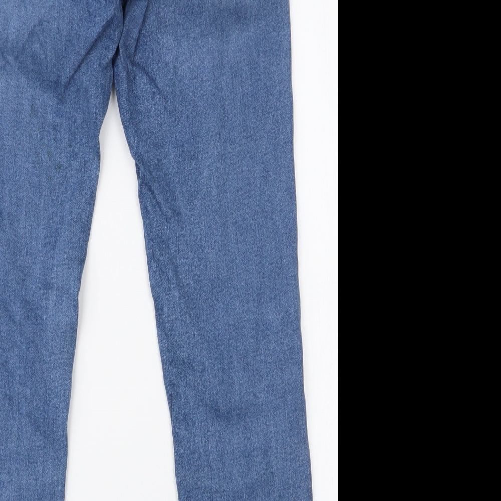 New Look Womens Blue  Cotton Skinny Jeans Size 14 L28 in Slim Zip