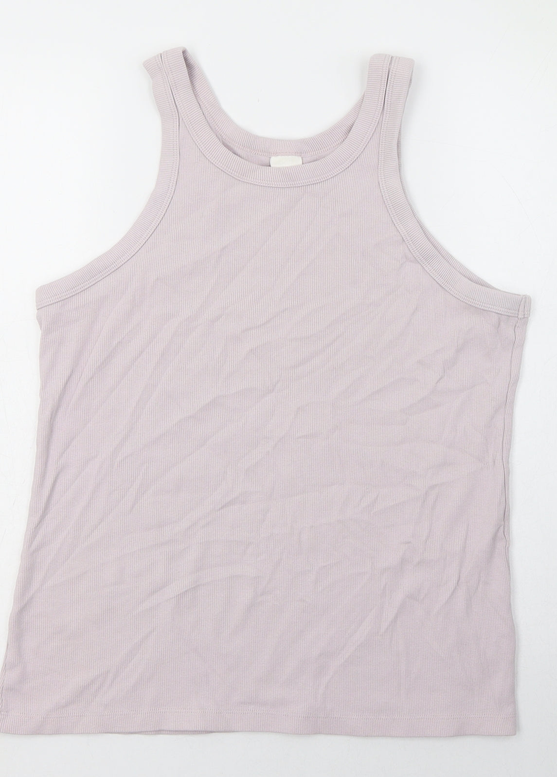 H&M Womens Pink  Cotton Basic Tank Size 20 Round Neck - Ribbed