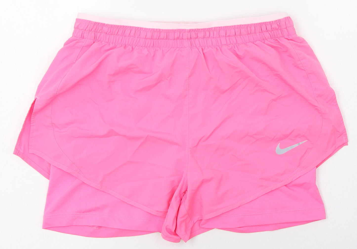 Nike Womens Pink  Polyester Athletic Shorts Size S L6 in Regular