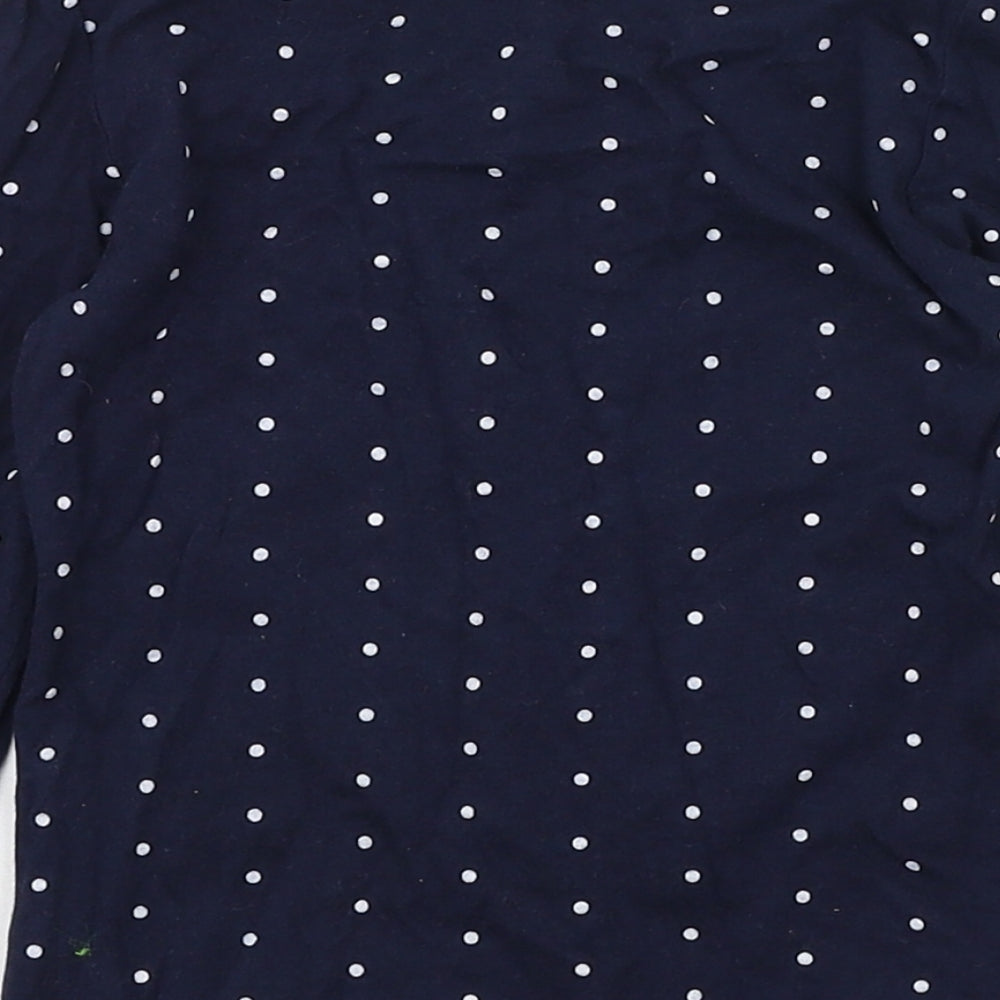 Primark Girls Blue Polka Dot 100% Cotton Pullover T-Shirt Size 2-3 Years Round Neck