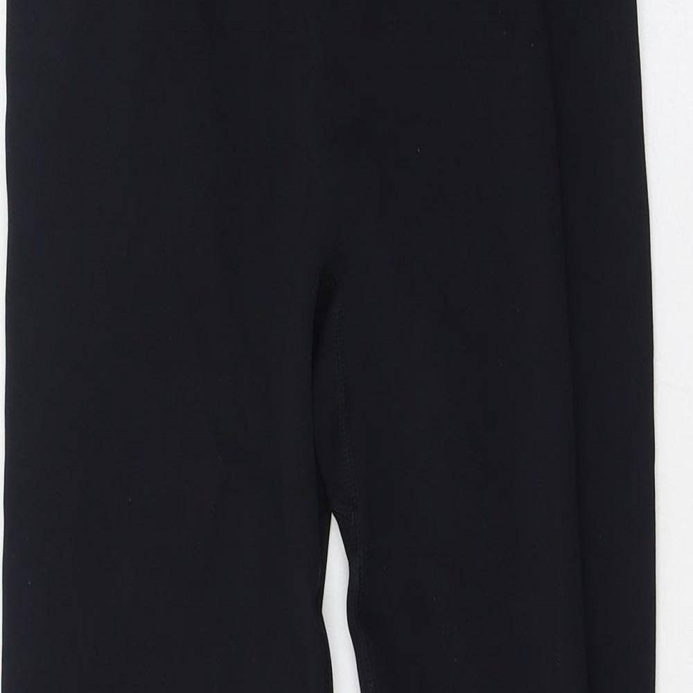 Preworn Womens Black  Polyester Compression Leggings Size S L24 in Regular  - Ruched back