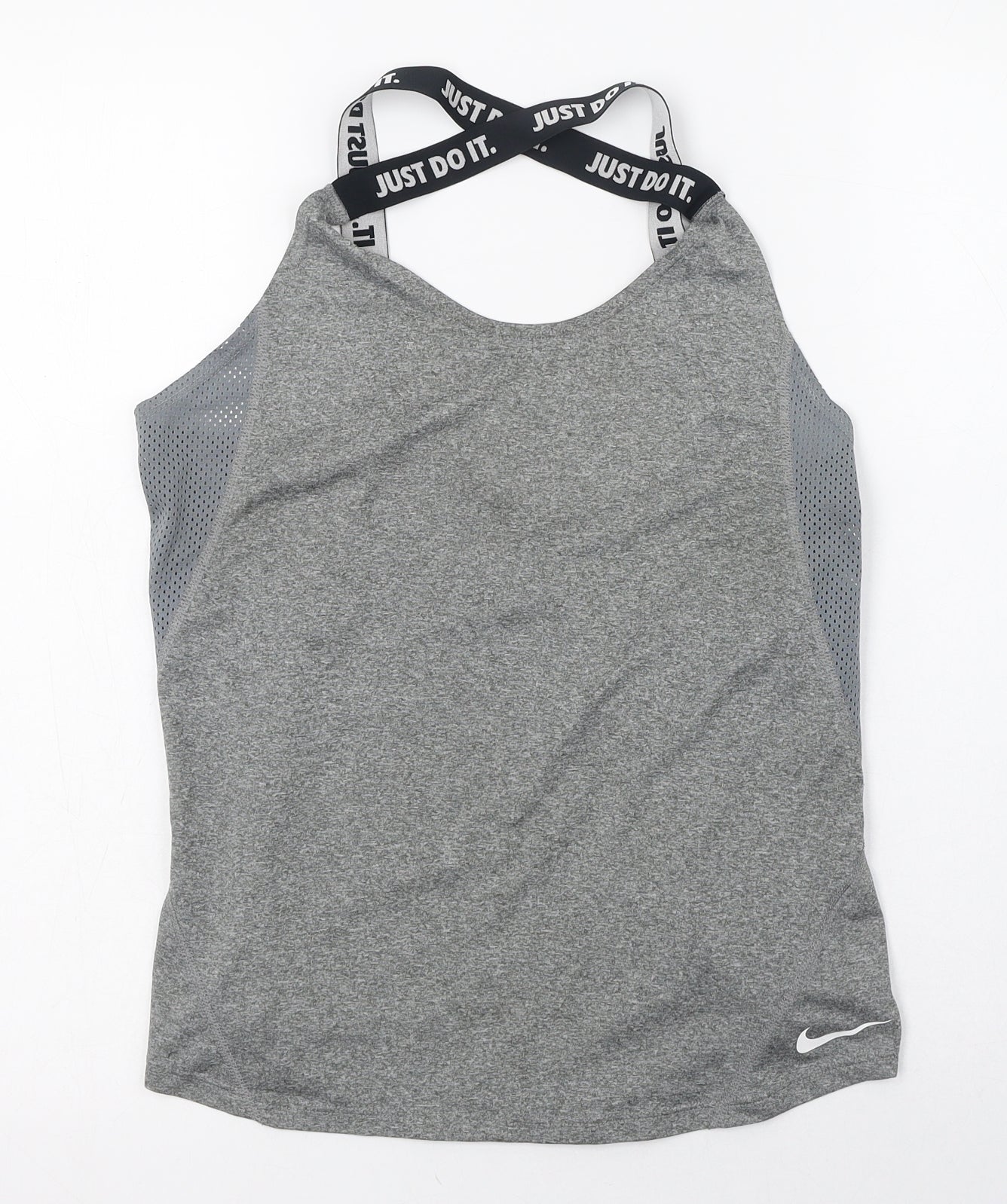 Nike Womens Grey  Polyester Pullover Tank Size M Round Neck  - Hi-Lo