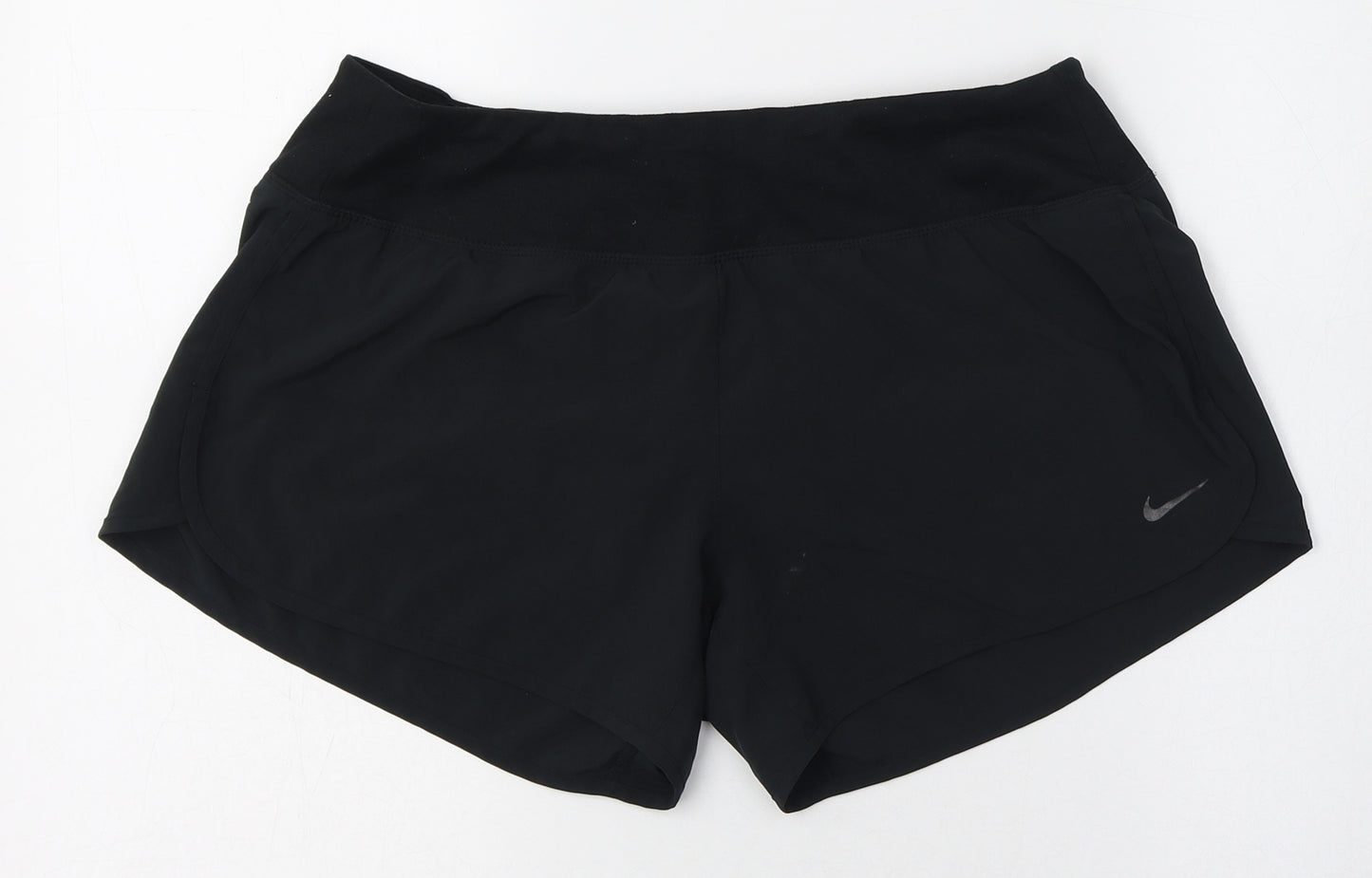 Nike Womens Black  Polyester Athletic Shorts Size M L4 in Regular