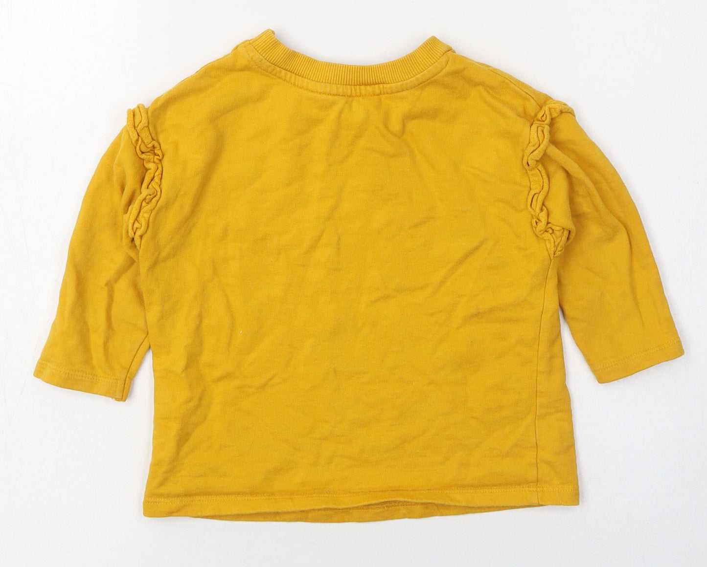Angel  Yellow  Cotton Basic T-Shirt Size 12-18 Months Round Neck Pullover