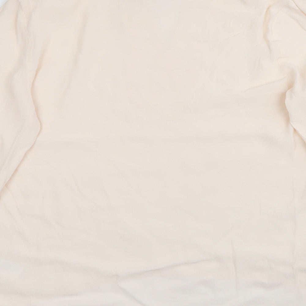 Monsoon Womens Beige  Viscose Basic Blouse Size M V-Neck