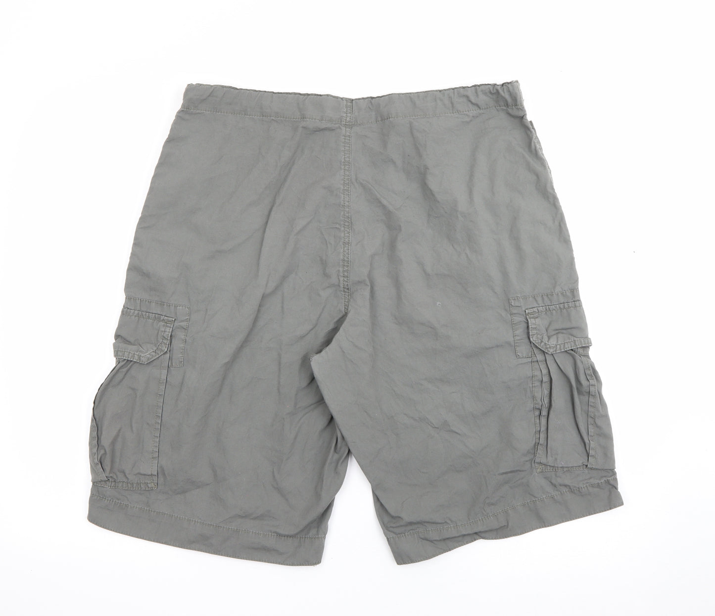 Topman Mens Grey  Cotton Cargo Shorts Size 34 L12 in Regular