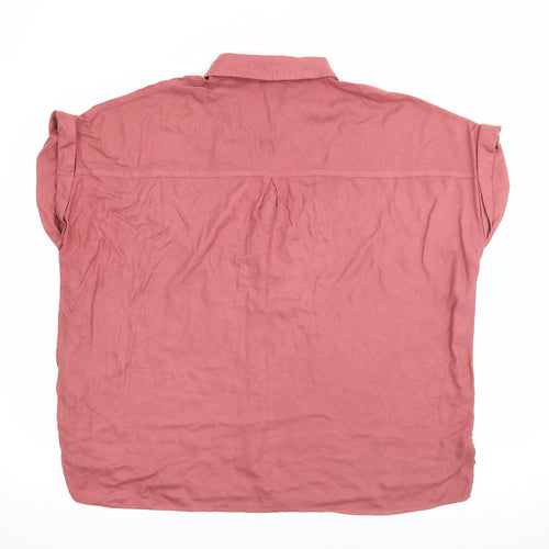 George Womens Pink  Viscose Basic Button-Up Size 16 Collared
