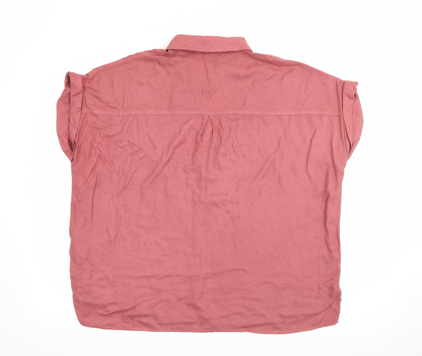 George Womens Pink  Viscose Basic Button-Up Size 16 Collared