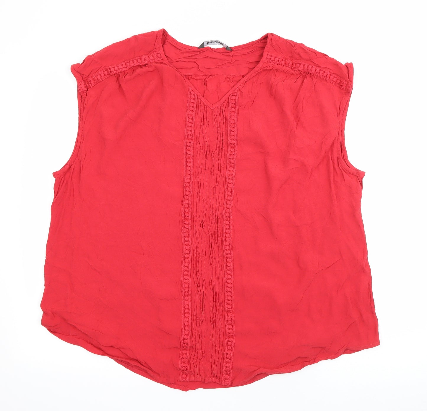 Bonmarché Womens Red  Viscose Basic Tank Size 24 V-Neck
