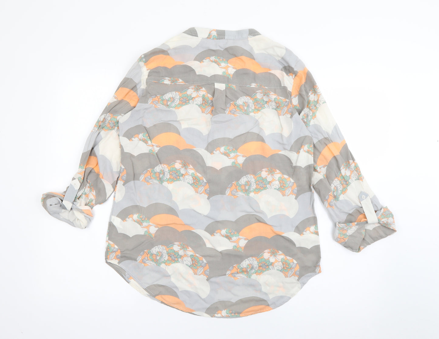 NEXT Womens Orange  Viscose Basic Button-Up Size 10 Round Neck