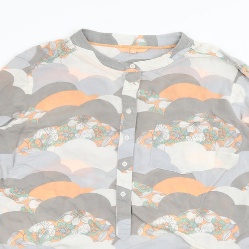 NEXT Womens Orange  Viscose Basic Button-Up Size 10 Round Neck