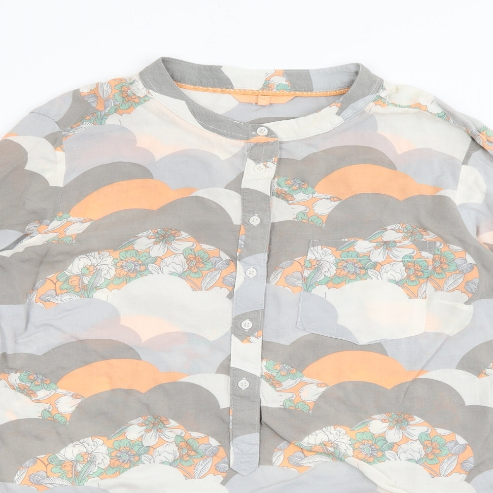 NEXT Womens Orange  Viscose Basic Button-Up Size 10 Round Neck