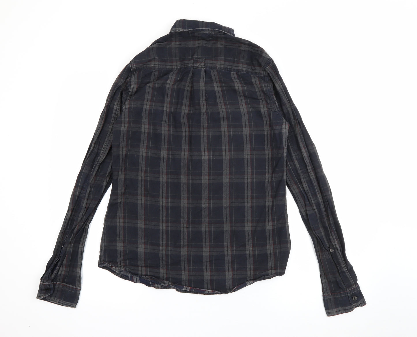 Tortured Genius  Mens Green Plaid Cotton  Button-Up Size S Collared Button