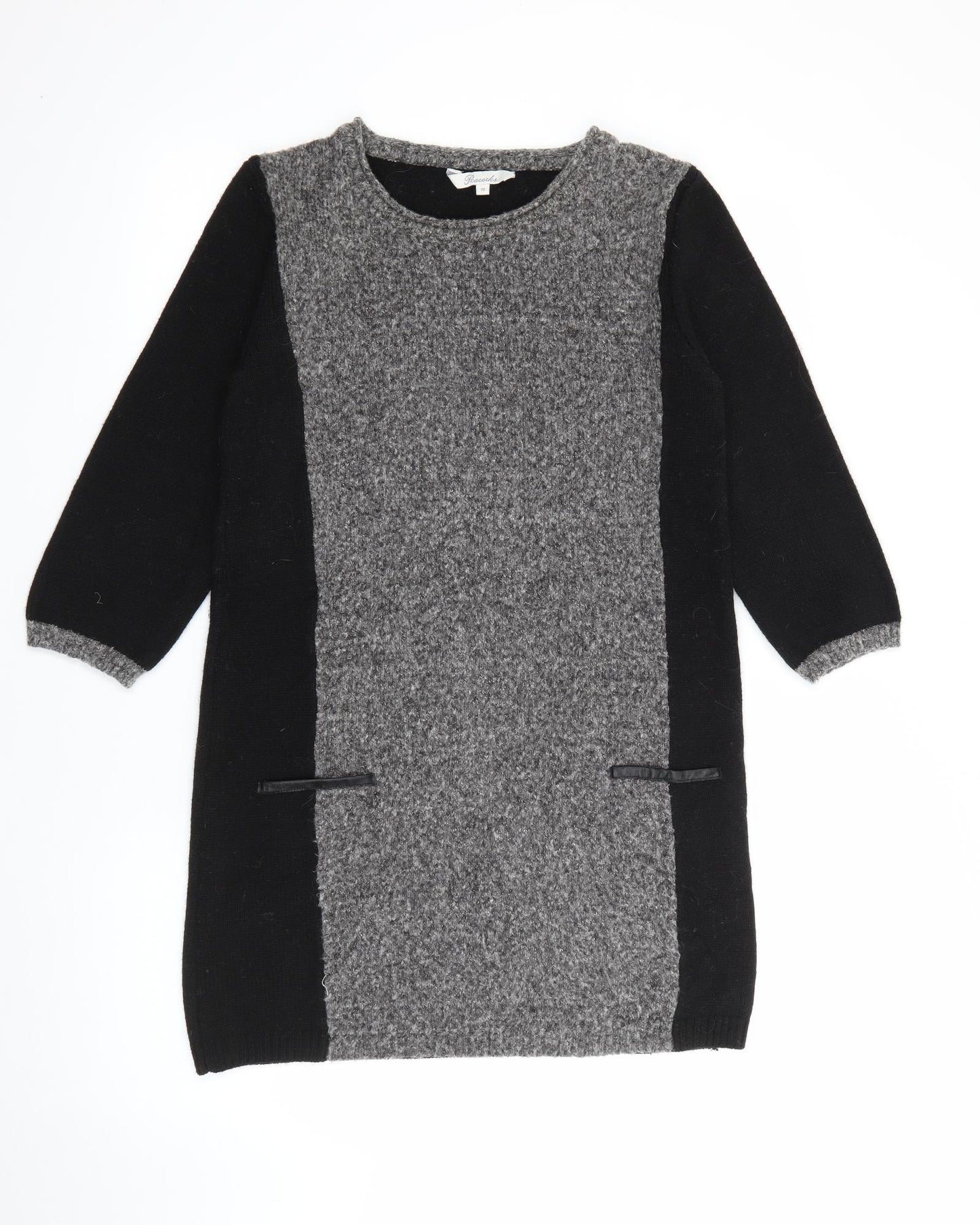 Peacocks Womens Grey  Acrylic Jumper Dress  Size 10  Round Neck