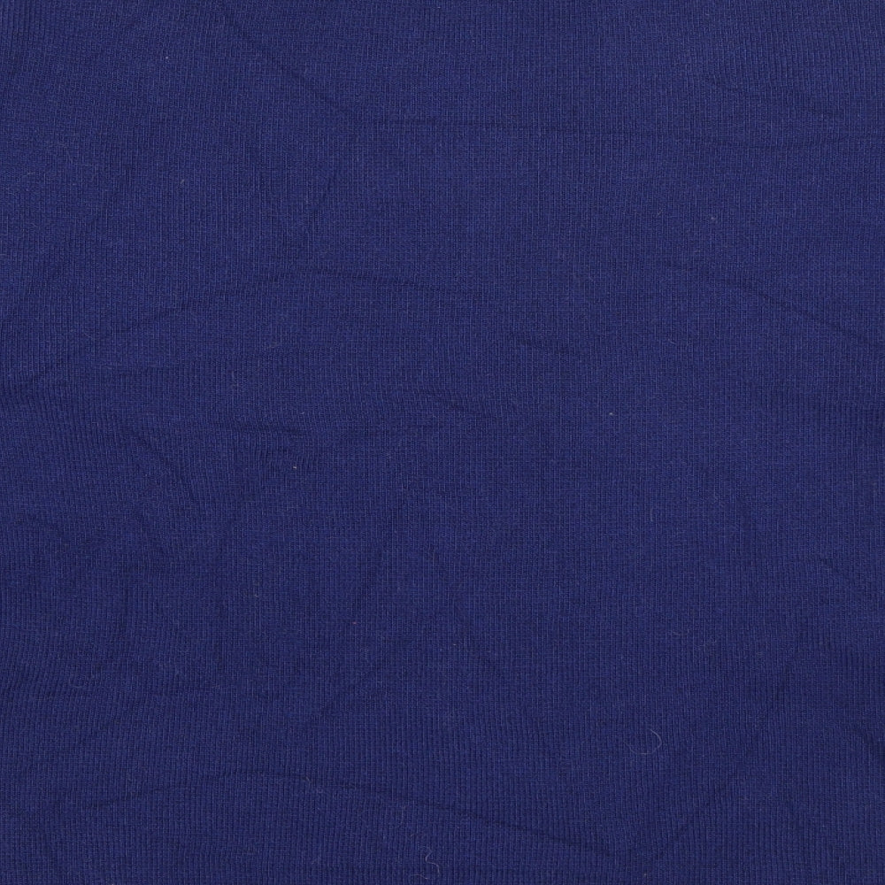 Jasper Conran Womens Blue High Neck  Cotton Pullover Jumper Size M