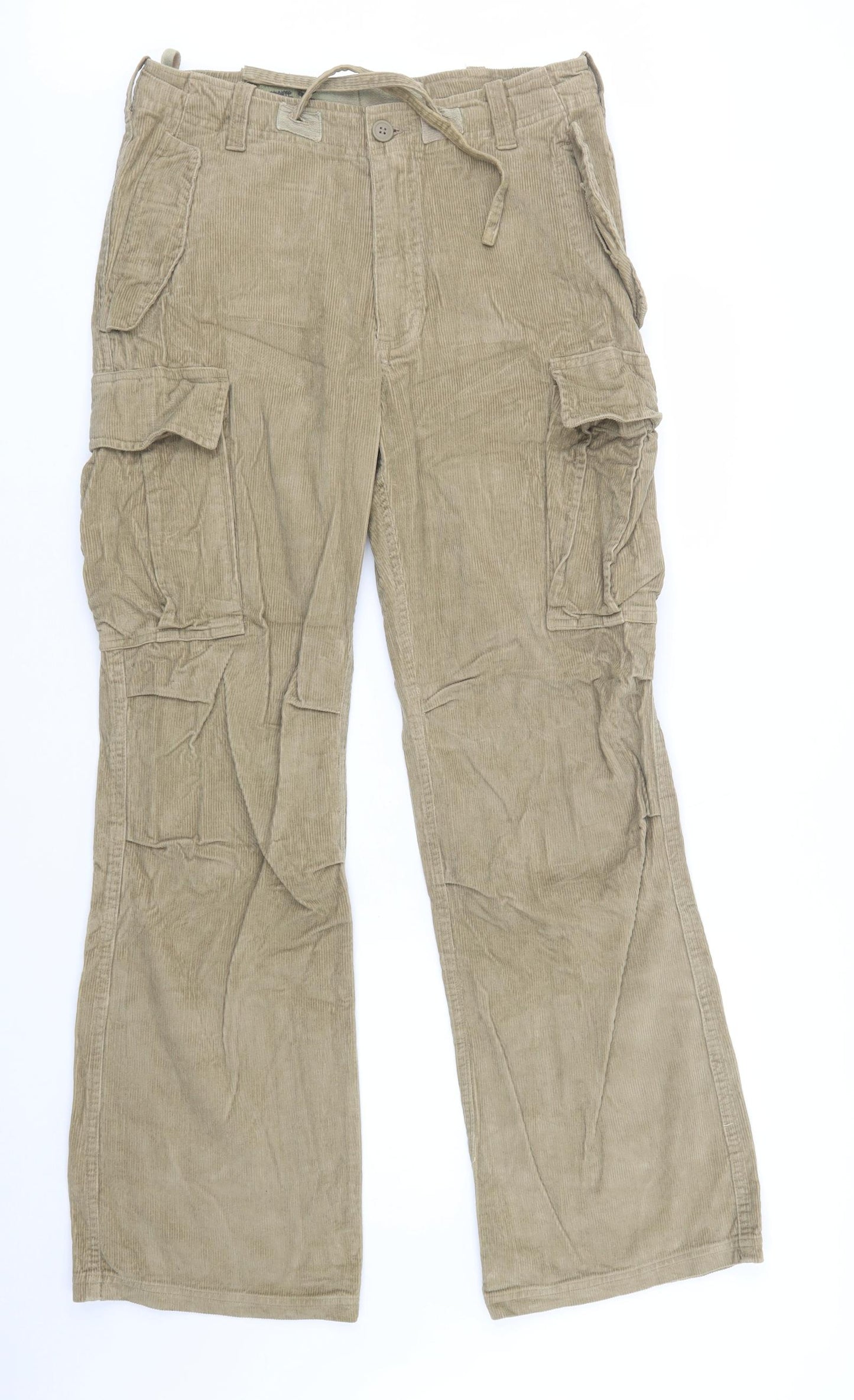 JACK & JONES Mens Beige  Cotton Cargo Trousers Size 32 L32 in Regular Button