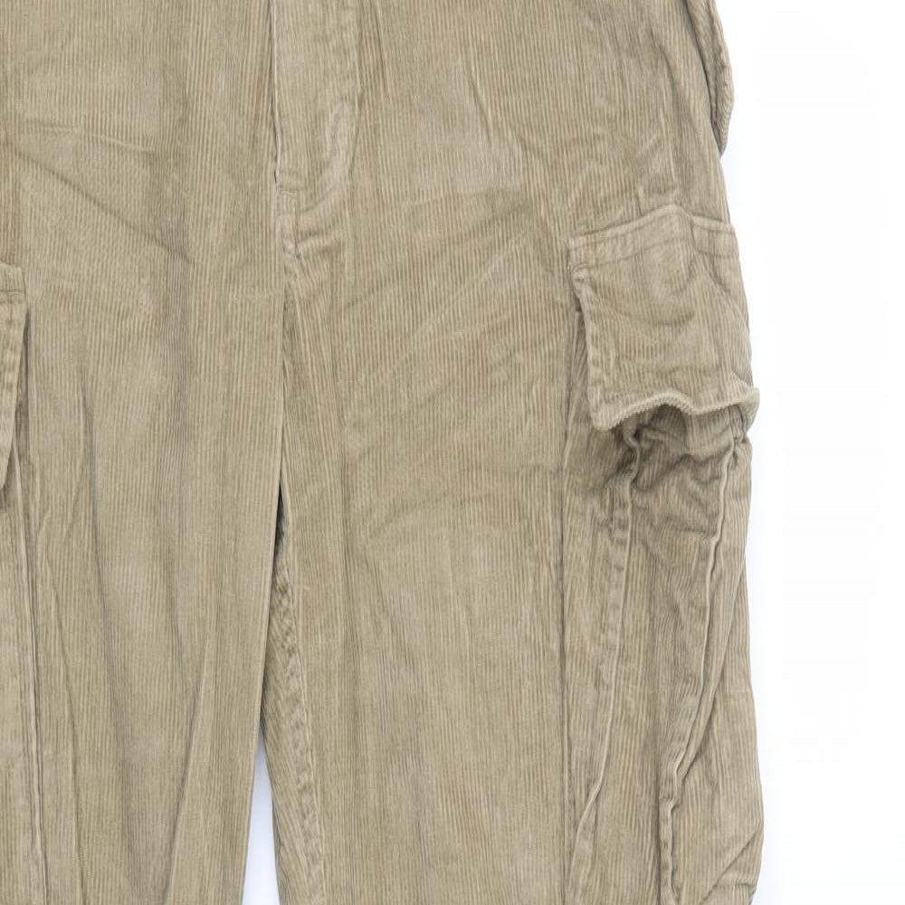JACK & JONES Mens Beige  Cotton Cargo Trousers Size 32 L32 in Regular Button