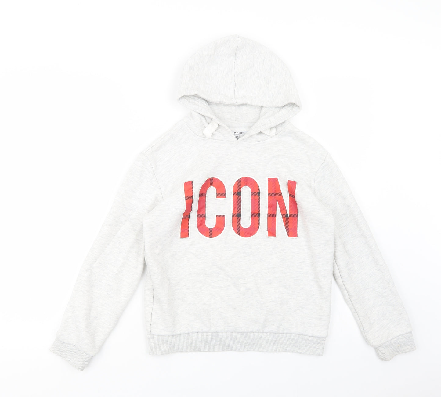 Prim,ark Girls Grey  Cotton Pullover Hoodie Size 11-12 Years  Pullover - Icon
