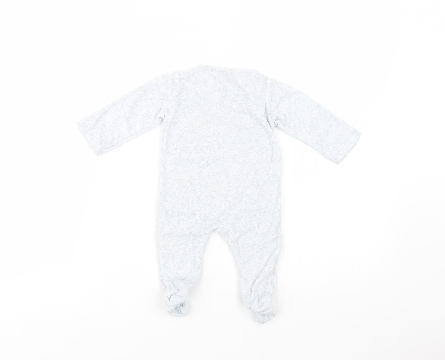 F&F Baby Grey  Cotton Babygrow One-Piece Size Newborn  Snap - Cute Animal