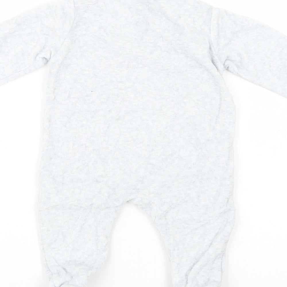 F&F Baby Grey  Cotton Babygrow One-Piece Size Newborn  Snap - Cute Animal